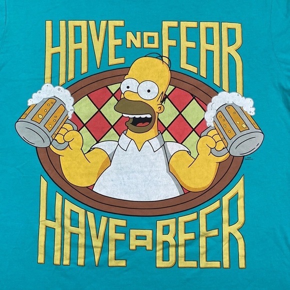 THE SIMPSONS inch Have no fear, have a beer inch Green Graphic T Shirt in 52/54 - Picture 6 of 16